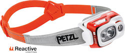 Petzl Επαναφορτιζόμενος Φακός Κεφαλής LED Αδιάβροχος IPX4 με Μέγιστη Φωτεινότητα 900lm Swift RL Πορτοκαλί