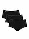 Sloggi 24/7 Midi Baumwolle Hohe Taille Damen Boxer 3Pack Schwarz