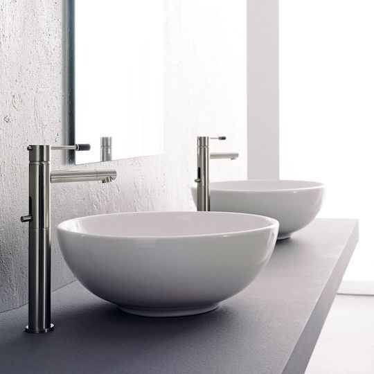 Scarabeo Sfera Επικαθήμενος Νιπτήρας Πορσελάνης 39.5x39.5x15cm Λευκός Scarabeo Sfera Επικαθήμενος Νιπτήρας Πορσελάνης 39.5x39.5x15cm Λευκός