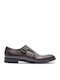 Perlamoda 218R Handmade Men's Leather Monk Shoes Gray