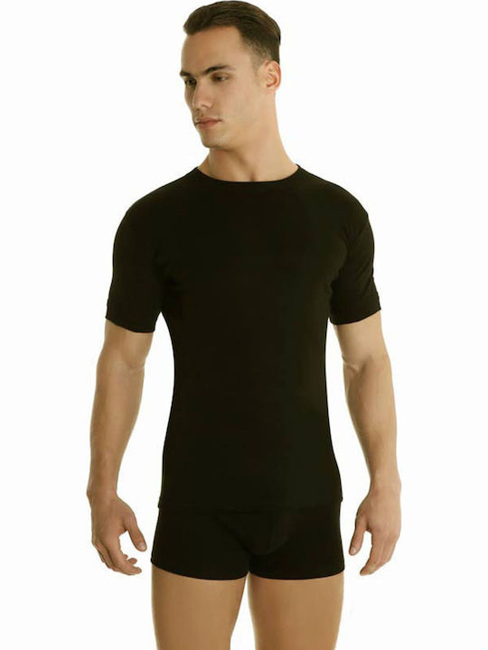 6/601 Men's Undershirts Short-sleeved in Black Color 2Pack