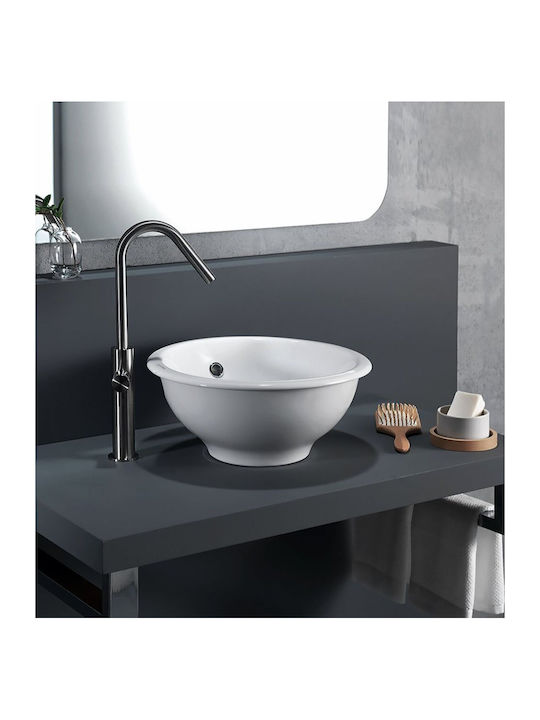 Huida Ascot Ένθετος Νιπτήρας Πορσελάνης 61x50x20cm Λευκός