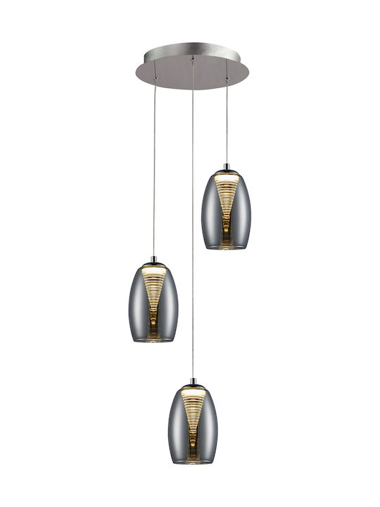 Ravenna Grivola Vertical 3 Pendant Lamp with Built-in LED Silver