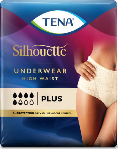 Tena Silhouette High Waist Plus Incontinence Underwear Medium Beige 12pcs