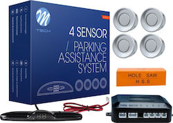 M-Tech Car Parking System with Screen and 4 Sensors 21.5mm in Silver Colour /MT