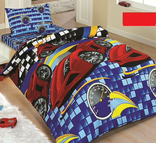 Mc Decor Подредба Детско Единично Одеяло с Калъфка За Възглавница Cars Многоцветно 160x240см