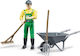 Bruder Miniature Toy Farmer Figure Scaled Model Male Farmer With Tools for 5+ years Years Old