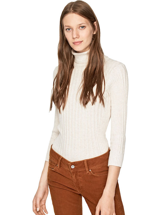 Pepe Jeans Kim Women's Blouse Cotton Turtleneck with 3/4 Sleeve Candle