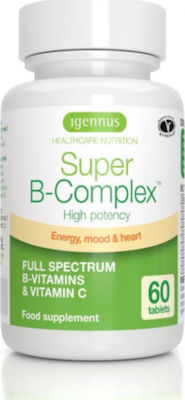 iGennus Super B-Complex Βιταμίνη για Ενέργεια, τα Μαλλιά & τo Δέρμα 60 ταμπλέτες