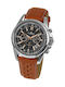 Jacques Lemans Liverpool Watch Chronograph Battery with Brown Leather Strap