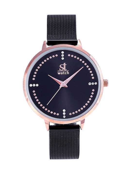 Season Time Salsa Women's Watch with Black Metal Bracelet