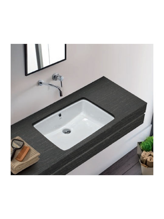 Serel Unterbauwaschbecken Porzellan 54x36x20.5cm Weiß