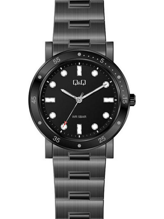 Q&Q Γυναικείο Ρολόι 38mm Μπαταρίας με Μαύρο Μεταλλικό Μπρασελέ
