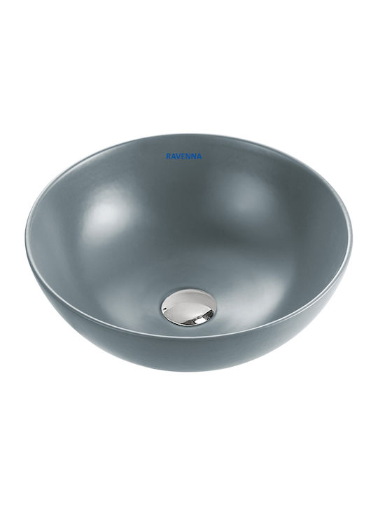 Ravenna Conrad Vessel Sink Porcelain 40x40x15cm Anthracite Matt