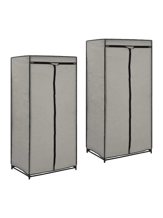 vidaXL Fabric Wardrobe with Zipper in Gray Color 75x50x160cm 282444