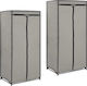 vidaXL Fabric Wardrobe with Zipper in Gray Color 75x50x160cm