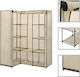 vidaXL Fabric Wardrobe Corner with Zipper and Shelves in Beige Color 130x87x169cm