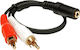 Powertech Καλώδιο Ήχου 3.5mm female - RCA male Μαύρο 3m CAB-R016