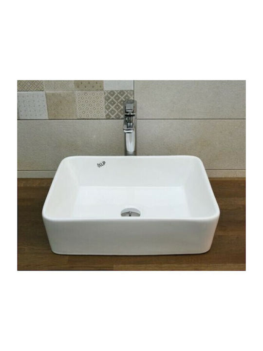 KLP Plus Επικαθήμενος Νιπτήρας Πορσελάνης 60x41x12cm Λευκός