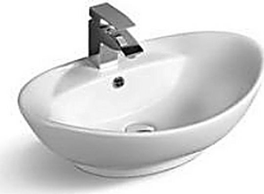 KLP Royal Aufgesetztes Waschbecken Porzellan 59x40x22cm Weiß KLP Royal Aufgesetztes Waschbecken Porzellan 59x40x22cm Weiß