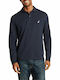 Nautica Men's Long Sleeve Blouse Polo Navy