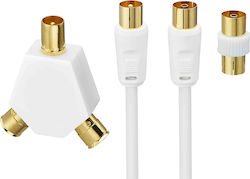LOGIK Καλώδιο Κεραίας Coax male - Coax female Λευκό 10m (L10AERK15) 1τμχ