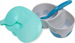 Akuku Baby Food Container Set made of Plastic Blue 2pcs A0303