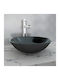 vidaXL Deasupra Blatului Chiuvetă Sticlă 42x42x14cm Negru