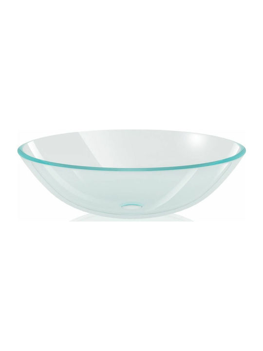 vidaXL Vessel Sink Glass 42x42x14cm Transparent