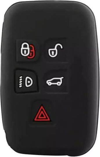 Car Key Cover Case Type-1 made of with 5 Buttons for Land Rover in Black Color