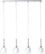 Brilliant Hadan Pendant Suspension Rail for 4 Bulbs E14, E.14 Silver