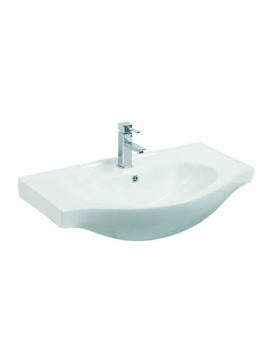 Gloria Export Ένθετος Νιπτήρας Πορσελάνης 81x46cm Λευκός