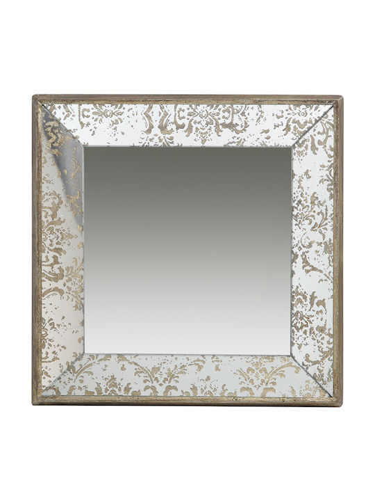 Artekko Dorothea Wall Mirror with Brown Metal Frame 60x60cm