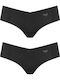 Zero Hipster Γυναικεία String 2Pack χωρίς Ραφές Μαύρα