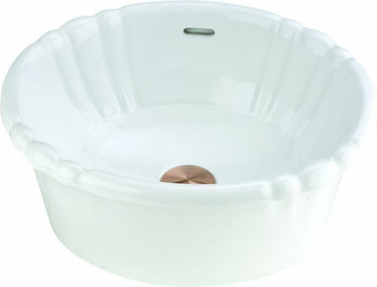 Huida Creso Ένθετος Νιπτήρας Πορσελάνης 47x39x19cm Λευκός