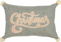 Nef-Nef Homeware Christmas Decorative Pillow Happy Christmas Rectangular Gray 30x45pcs