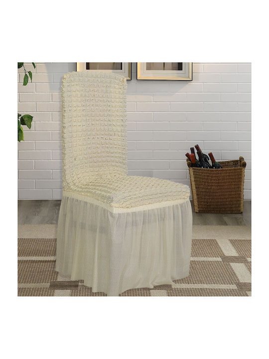 Lino Home Lycra Elastic Cover for Chair Ecru 1p...