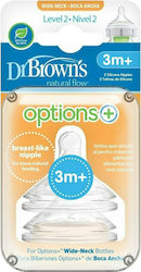 Dr. Brown's Options+ Baby Bottle Teat of Silicone Medium Flow for 3+ months 2τμχ