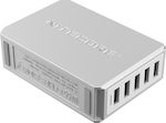 NiteCore Βάση Φόρτισης με 5 Θύρες USB-A 50W σε Λευκό χρώμα (9060060230)