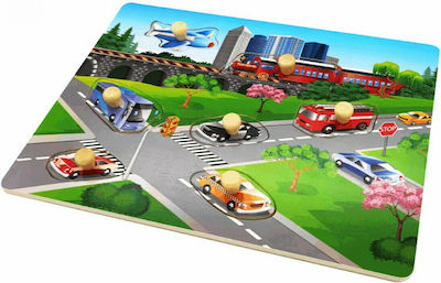 Holz Kinder Steckpuzzle Vehicles für 2++ Jahre 7pcs Remoundo