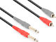 Vonyx Кабел 2x 6,3 мм мъжки - 2x RCA мъжки 1.5м Черен (177.752)