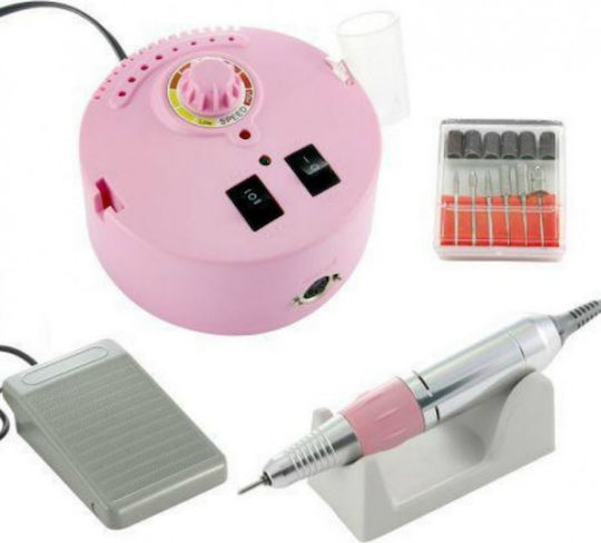 Factory ZS-605 Nail Drill Power 65W Pink with Pedal with 35000 Rotations per Minute