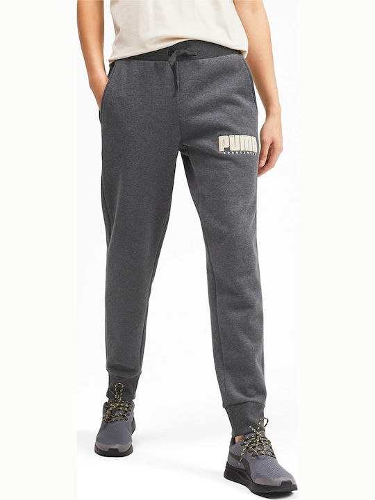 Puma Athletics Men's Fleece Sweatpants with Rubber Gray