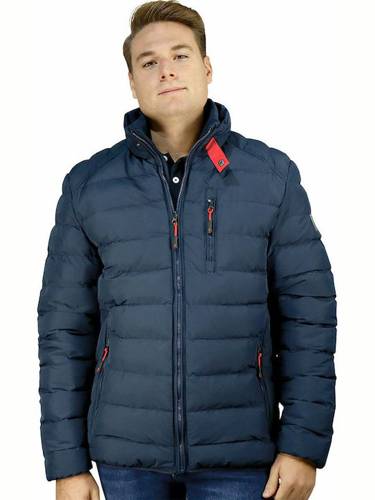 Geci Barbat Puffer Albastru Marin Iarna