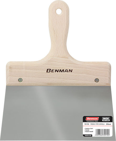 Benman Spatula Inox 100mm cu Mâner de Lemn 70905