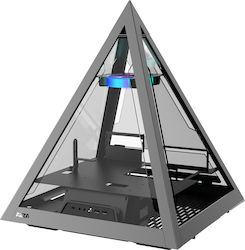 Azza Pyramid 804 Gaming Full Tower Κουτί Υπολογιστή με Πλαϊνό Παράθυρο Γκρι