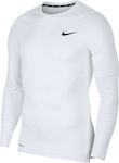 Nike Pro Ανδρική Ισοθερμική Μακρυμάνικη Μπλούζα Compression Λευκή