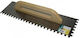 L' Outil Parfait Tile Spatula Inox Serrated 500x140mm with Wooden Handle with Tooth 8x8mm 619008