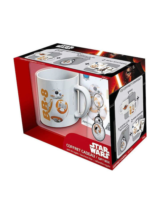 Abysse Gift Box Star Wars-BB8, Mug+Trooper Keychain+2 Badges Ceramic Cup 320ml 3pcs