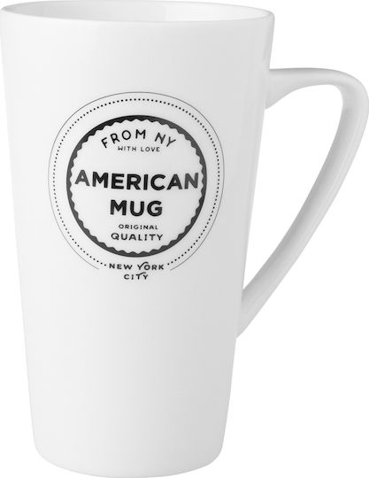 Dutch Rose American NY XXL Κούπα από Πορσελάνη Λευκή 510ml Dutch Rose American NY XXL Κούπα από Πορσελάνη Λευκή 510ml